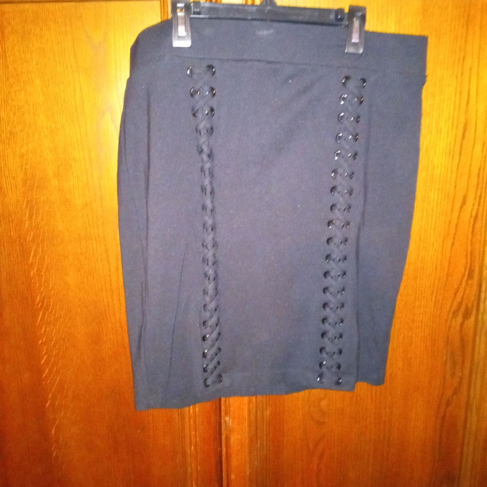 Torrid Black Lace-Up Mini Skirt